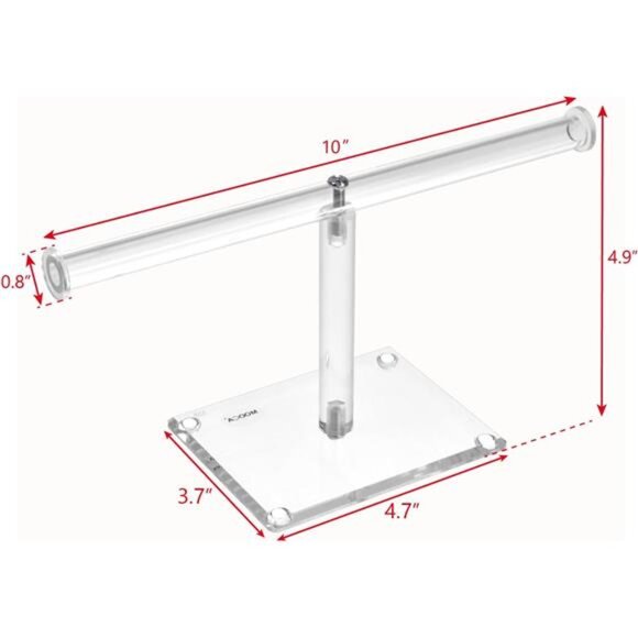 Premium Acrylic Round Jewelry Display Tree Stand - Bracelet Holder, Necklace - Picture 2 of 7